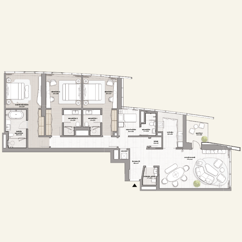 3-BEDROOM APARTMENT >> 3-Bed-Type-E3-(Level-34)