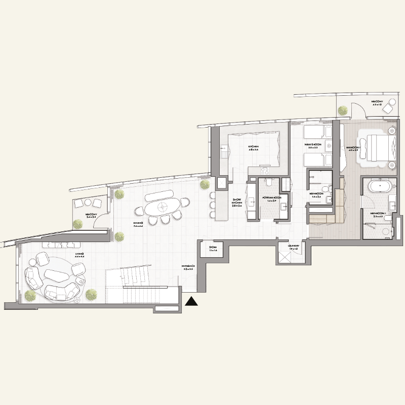 4-BEDROOM DUPLEX >> 4-Bed-Duplex-Type-1--Lower-Level-(Level-33)